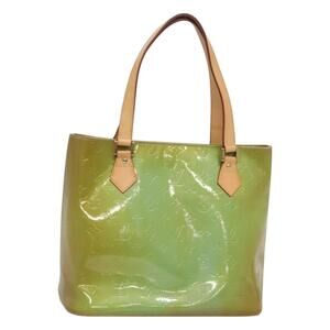 LOUIS VUITTON Monogram Vernis Houston Hand Bag Baby Blue M91005